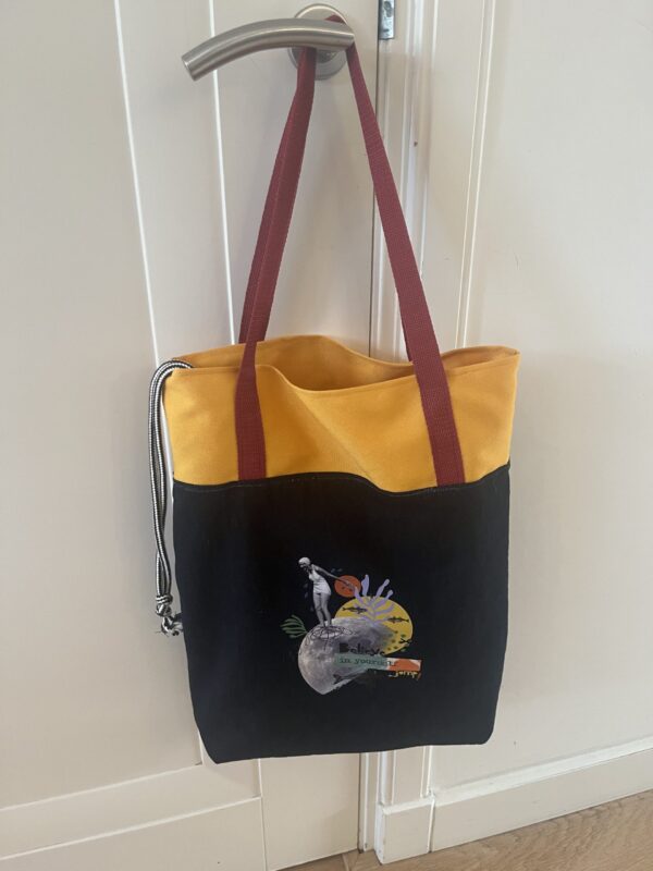 Shopper met plaatje en kordel