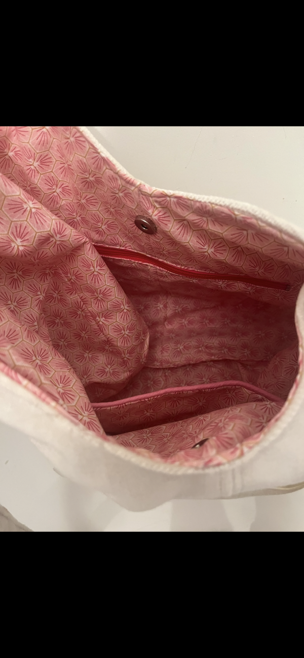 Witte zomer tas rib fluweel