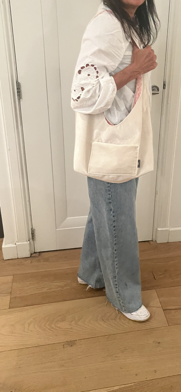 Witte zomer tas rib fluweel