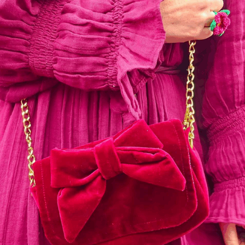 Strik tasje Bordeaux