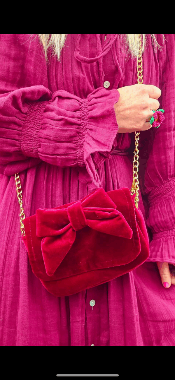 Strik tasje Bordeaux