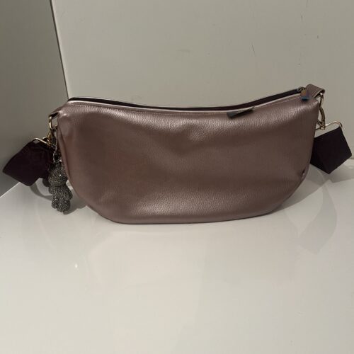 Roze metallic moon tas