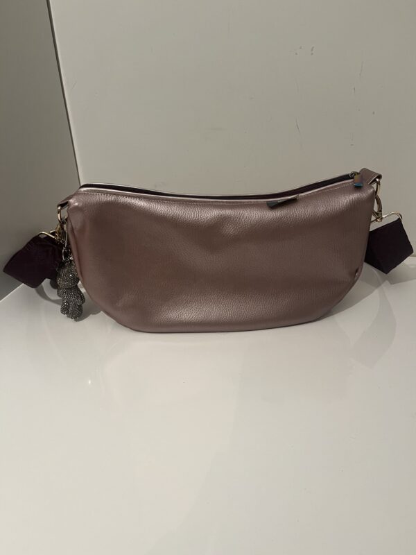 Roze metallic moon tas