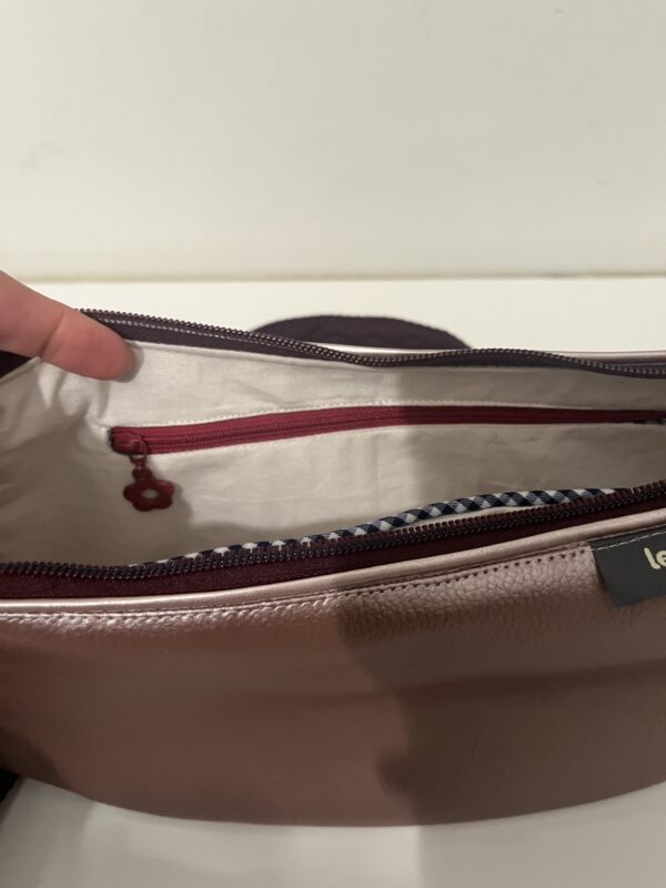 Roze metallic moon tas