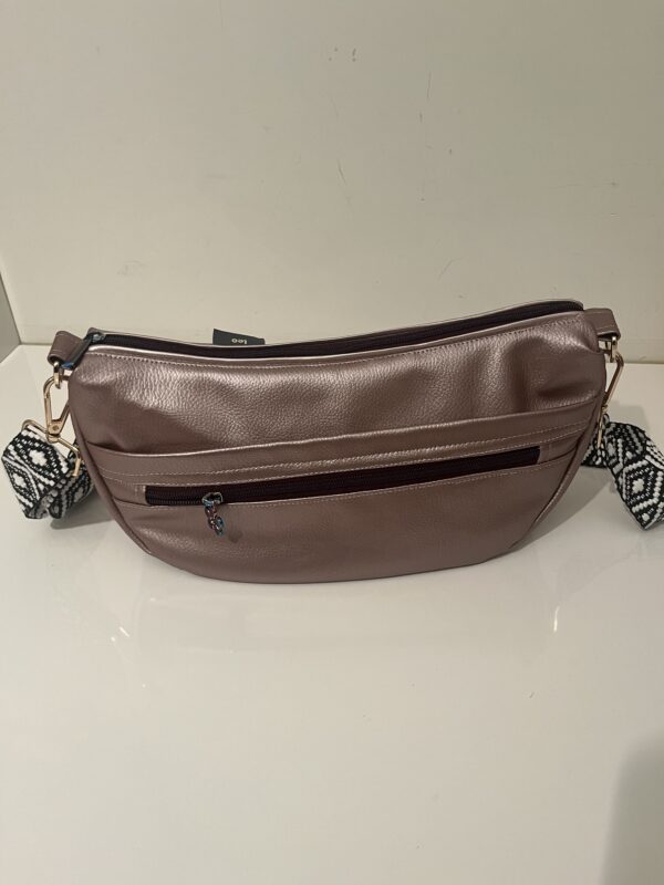 Roze metallic moon tas