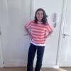 Streepjes shirt roze en oranje
