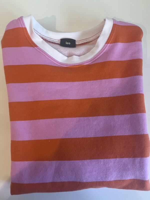 Streepjes shirt roze en oranje