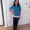 Strepen blauw en witte rand