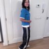 Strepen blauw en witte rand