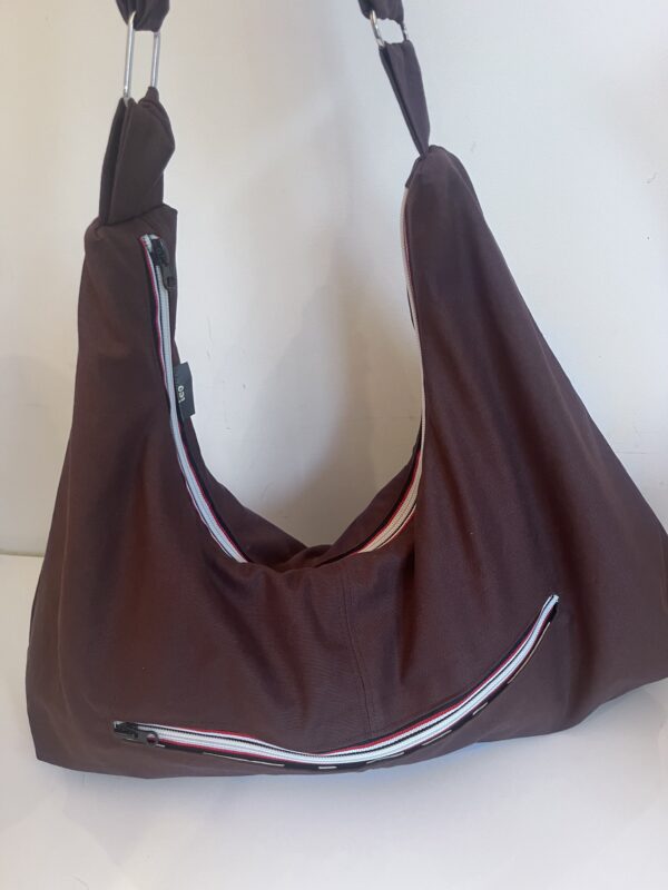 Bruine shopper met rits