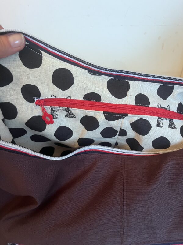 Bruine shopper met rits