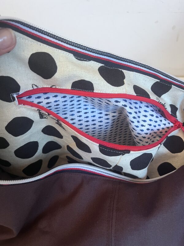 Bruine shopper met rits