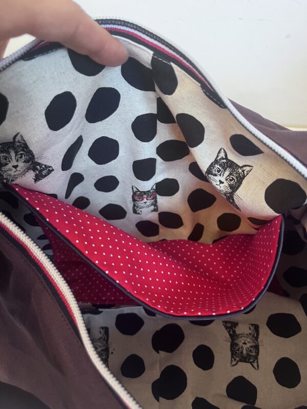 Bruine shopper met rits