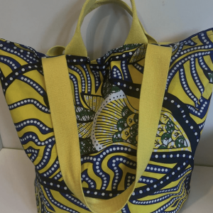 Shopper geel, twee kanten draagbaar