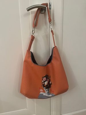 Oranje stoere shopper powergirl